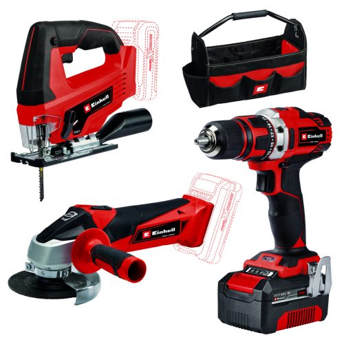Einhell akkus gépszett 18 V TE-TK 18/3 Li Kit (JS+CD+AG) 4Ah Akkuval és töltővel