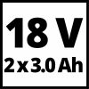 Einhell akku 2x3 Ah, duplatöltővel Power X-Change & Twincharger Kit