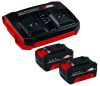 Einhell akku 2x gyorstöltővel 18 V 2x4 Ah Power X-Change & Twincharger Kit