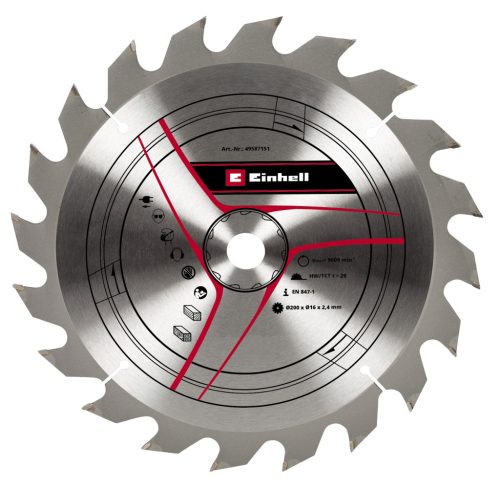 Einhell körfűrész lap 200x2,4x16 mm 20 fogas